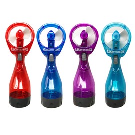 P&F Pack of 4 Water Mist Spray Bottle Fan Portable Handheld Mister Battery Operated- Color Randomly