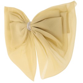 FRCOLOR Large Grosgrain Ribbon Hair Clips with Rhinestone Elegant Spring Bow Barrettes for Women Secure Alligator Clip for Various Hairstyles and Special Occasions