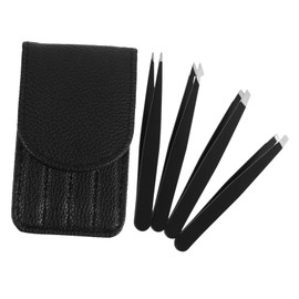 KOMBIUDA 1set Stainless Steel Eyebrow Tweezers Grooming Tool for Hair Removal Eyelash Application and Precision Trimming and Convenient Protective Case