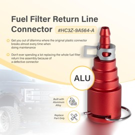 Upgrade Version 6.7L Powerstroke Diesel Fuel Filter Return Line Connector Compatible with Ford 2017 2018 2019 2020, Aluminum Alloy, #HC3Z-9A564-A