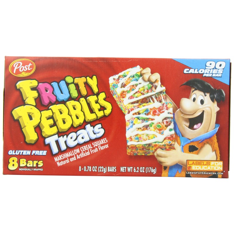 Post Fruity Pebbles Treats, 6.2-Ounce (Pack of 4),0.78 Ounce (Pack