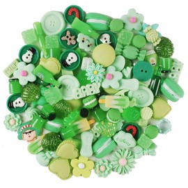 YOUUGIOR 100PCS Slime Charms Cute Candy Plastic Beads Fruit Dessert Ice Cream Resin Dollhouse Charms, Plastic, No Gemstone