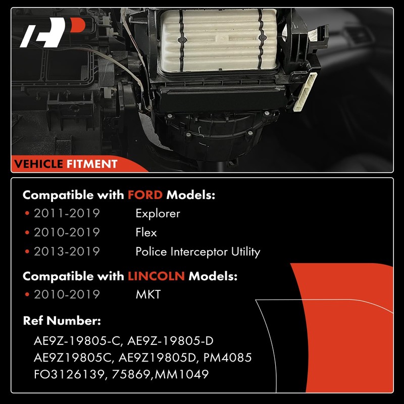 A-Premium Rear HVAC Heater Blower Motor Assembly Compatible with Ford