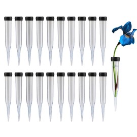 GNAUMORE Plastic Flower Tubes, Test Tubes for Flowers, Transparent, Flower Water Tubes, Reusable Test Tubes for Flowers, Durable for Flower Arrangements for Flowers, Plants, Pack of 20