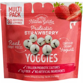 Nature's Garden Probiotic Yoggies Strawberry Real Fruit 0.7 Ounce (30 Pack)