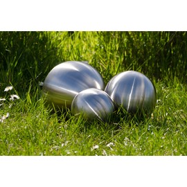 Köhko Set of 3 matt made of high quality stainless steel; Garden sphere, stainless steel sphere, pond sphere ø 6-9-12 CM
