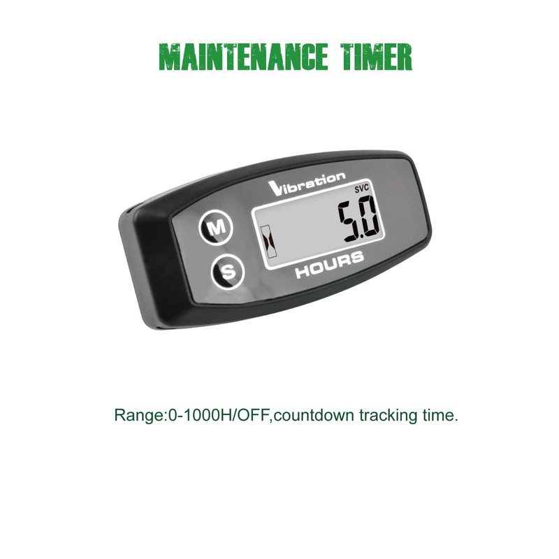 Yooreal Vibration Hour Meter,User Shutdown Waterproof for Gas/Diesel Motor Generator