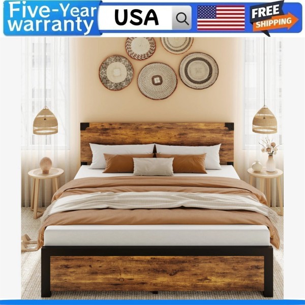 Merxeng FULL Size Bed Frame with 4 Drawers Platform Metal