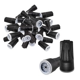 Litoexpe 50 Pieces Waterproof Wire Connectors, Waterproof Wire Nuts Black Direct Burial Wire Nuts for Outdoor Landscape Lighting, Irrigation Valves, 1-3/8 x 11/16 Inch