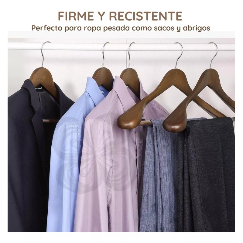 Universo en Linea Set 6 Gancho De Madera Hombro Ancho