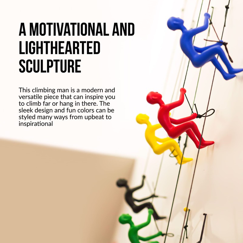 Climbing Man Wall Art 676685026873 Red
