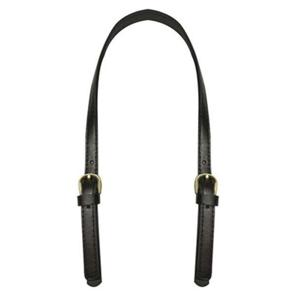 ConStore 2 PCS Leather Replacement Handles Shoulder Straps with Adjustable Buckle Purse Strap Bag Handles DIY Bag Belt Split Leather (Black)