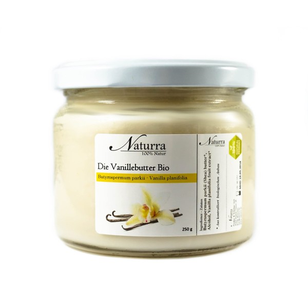 Naturra Organic Shea Butter 250 g Deodorised with Organic Vanilla Extract Indian Essential Oil Wellness Oil Body Oil Aromatherapy Natural Cosmetics of Your Choice Vanilla Planifolia