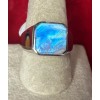 Natural Creations Men’s Sterling Silver Ring Size 8 Rainbow Moonstone