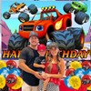 Blaze and The Monster Backdrop Birthday Banner for Blaze and