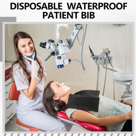 EZEELAI Black Dental Bibs Disposable Dentist Bibs 13" x 18", 50 PCS Patient Bibs Tattoo Paper Npkins 3 Ply Waterproof Dental Bib Sheets Dentist or Medical Tray Cover and Nail Table Cover