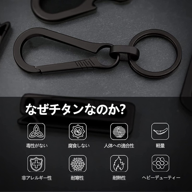 DOKEEP Titanium Alloy Carabiner, Small, Lightweight, Key Chain, Rustproof, Durable,