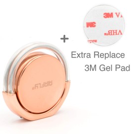 AirFly Phone Finger Ring Holder, 4 in 1, Universal Metal Phone Ring, Table Stand Kickstand, Car Vent Mount, Finger Grip Compatible All Smartphones (Rose Ring)