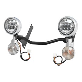 TCMT Motorcycle Chrome Passing Turn Signal Lamp Driving Fog Spot Light Bar Fit For Harley Touring Road Glide Street Glide Road King Electra Glide Ultra Classic 1994-2013