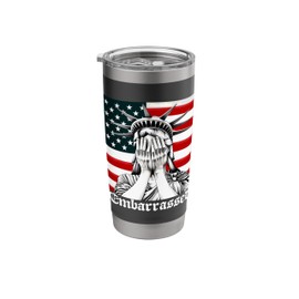 Embarrassed Statue of Liberty American Flag Stainless Steel Insulated Tumbler