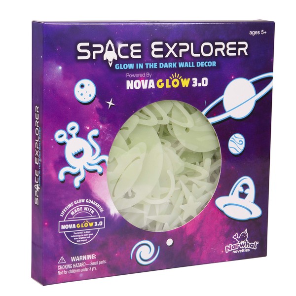 Space Glow Stars, 200-Count Glow in The Dark Stars with Bonus Moon, Supernova, Astronauts, Aliens, UFO's, Rockets, Earth, Planets, Comets, Asteroids, Shooting Stars & Spaceships