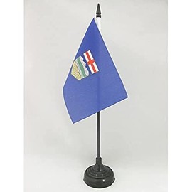Alberta Table Flag 4'' x 6'' - Canada - Canadian region of Alberta Desk Flag 15 x 10 cm - Black plastic stick and base - Drapeau Alberta AZ FLAG