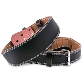 AdLife Training Belt, Leather, Power Belt, Weightlifting, Weight Training, Waist, Muscle Training, Women, Men, Lifting Belt, Gym (L)