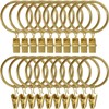 KIPTVO 30PCS Curtain Clips, Rustproof Curtain Rings, Metal Curtain Rings