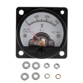 전화 유지 보수 F0T4용 SO-45 0-300V 아날로그 다이얼 패널 미터 전압계 게이지 Analog Dial Panel Meter Voltage Gauge for Phone Maintenance F0T4 SO-45 0-300V [01 Black]