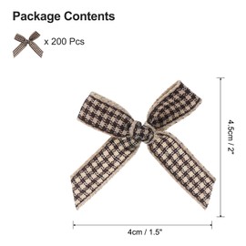uxcell 200pcs Mini Gingham Ribbon Bows 2 Inch Small Tiny Checkered Plaid Ribbon Bow for Sewing Crafts, Hair Accessories, Gift Box Ornament, Festival, Blue/White