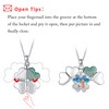 S925 Sterling Silver Four Leaf Clover Locket That Holds Pictures
