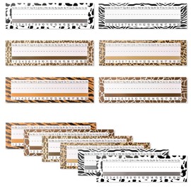 MOROBOR Desk Name Tags, 60pcs Animal Spot Student Name Plates Classroom Name Tags with Glue Point Dots for Kids Kindergarten Primary School Student Desks Supply(11” x 3”)