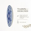 Spode Judaica Round Challah Tray, Traditional Blue & White Floral