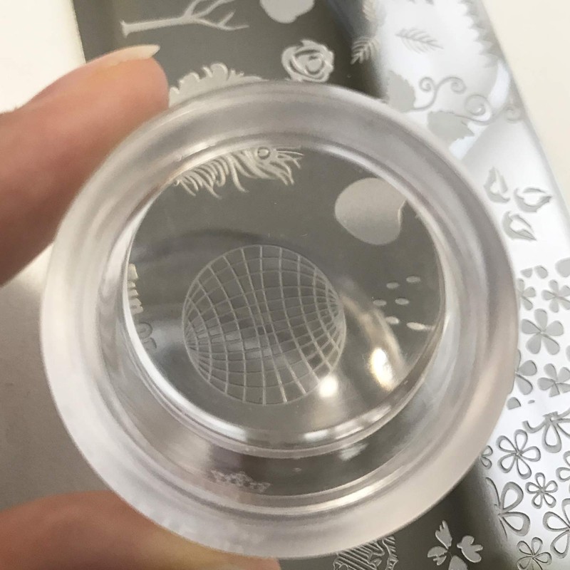 PUEEN 35mm HD Chunky Transparent Soft Stamper and Scraper Set