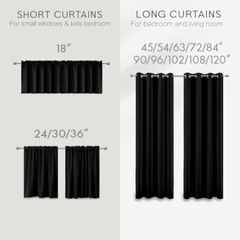 KOUFALL 24 Inch Curtains for Bedroom Black Out,Small Window Mini Short Blackout Curtains,34 x 24 in Length