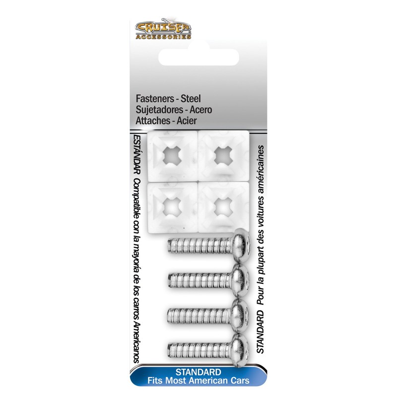 Cruiser Accessories 80230 License Plate Frame Fasteners, Standard-Steel