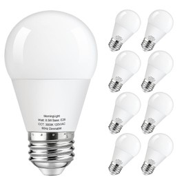 MorningLight Dimmable A15 LED Light Bulb 75 Watt Equivalent, 3000K Soft White, 800LM, 8.5W A15 Light Bulbs 75 Watt Soft White for Wall Sconces, Pendant, 25000+ Hours Lifespan, 8Pack