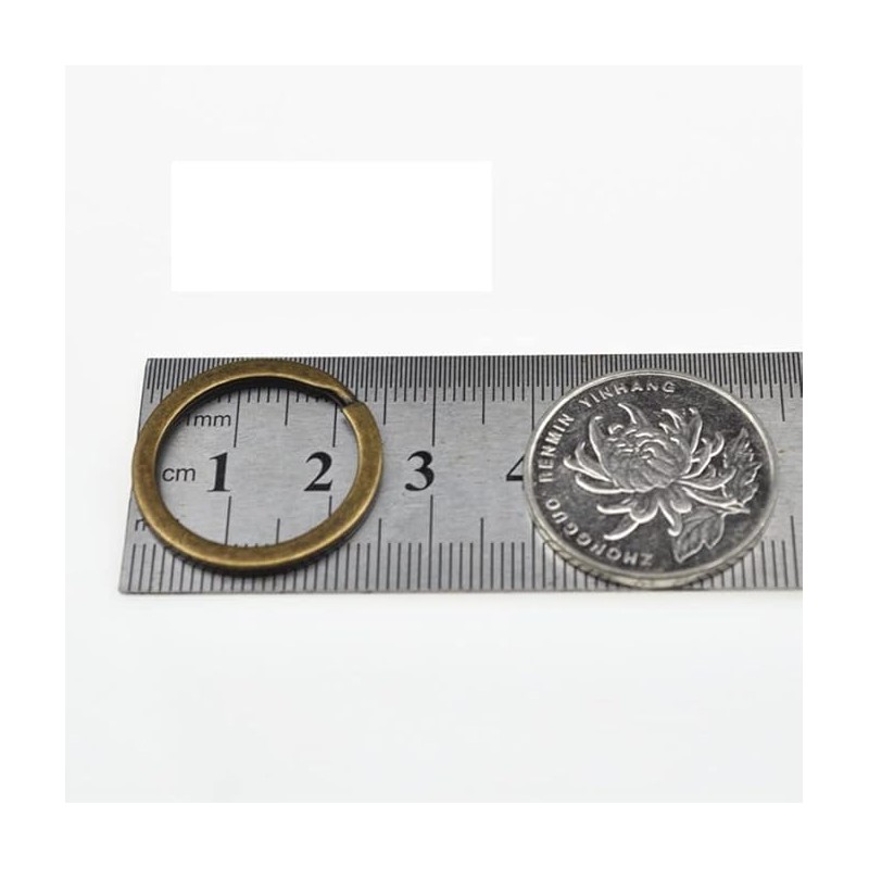 [KALOKAK] Double Ring Keychain, Antique Silver, Double Key Ring, Craft