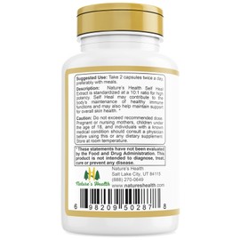 Nature's Health Self Heal Prunella Vulgaris Supplement – Heal All – Promote Healthy Skin & Immune System Support – 1000 mg per Serving – 60 Vegetarian Capsules – Non-GMO