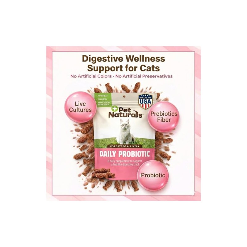 Pet Naturals Suplementos Naturales Digestión Diaria para Gatos
