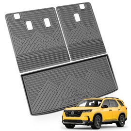 KUST Cargo Mat for 2023-2025 Honda Pilot, All Weathr Trunk Mat with Back Seat Protector for Pilot Accessories TPE Rubber Cargo Liner Backrest Mat High Side