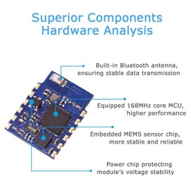 [Bluetooth 5.0 Accelerometer+Inclinometer] WT901BLE MPU9250 High-Precision 9-axis Gyroscope+Angle(0.05° Accuracy)+Magnetometer with Kalman Filtering, 50Hz Low-Power 3-axis AHRS IMU Sensor for Arduino