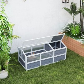 Light Gray Outdoor Tortoise Habitat Enclosure Bottomless Design with Doors and PC Sun Panel Windows for Small AnimalsColor: Gray Color