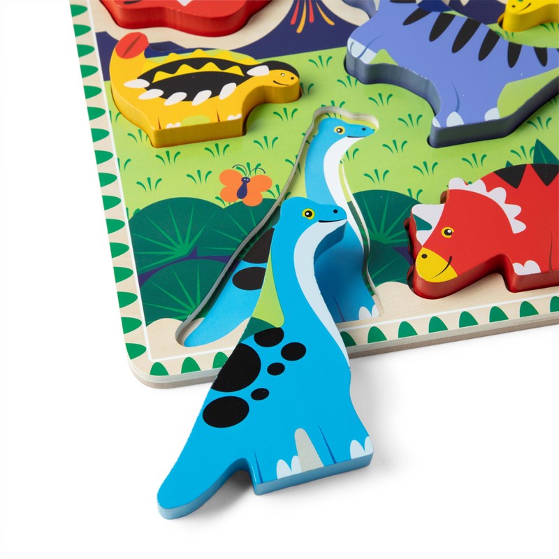 Melissa & Doug Dinosaur Wooden Chunky Puzzle (7 pcs) -