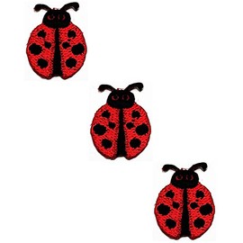 HHO Patch Set 3 Pieces. Mini Red ladybug cute insect Stickers Lady Bug Ladybug Cartoon Kids Applique Patches Butterfly Iron on sew on Patch Jacket T Shirt Patch Sew Iron on Embroidered