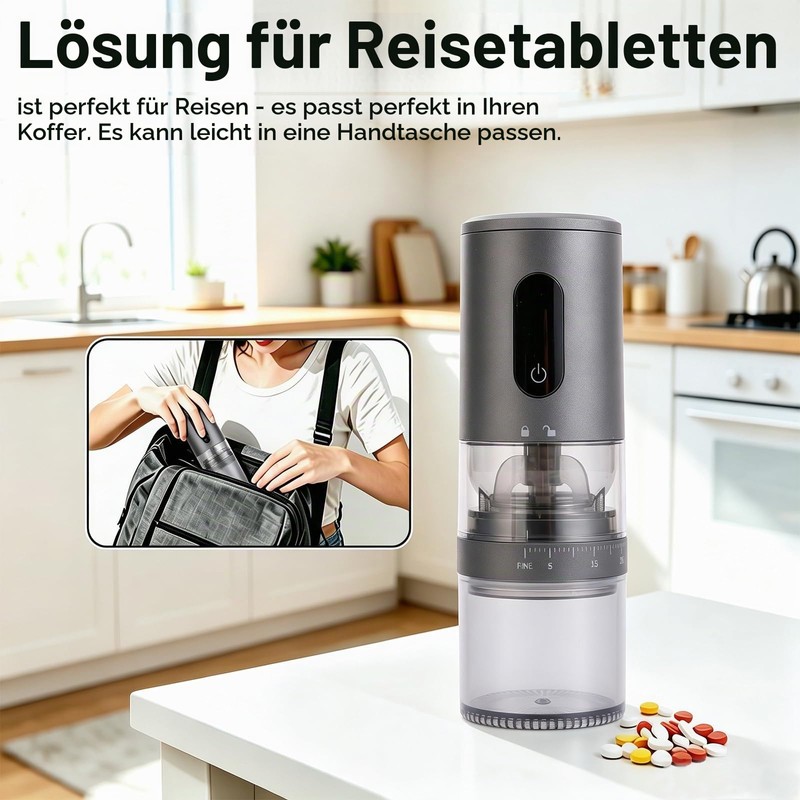 Electric Pill Crusher Herb Grinder - Ceramic Grinding Head for