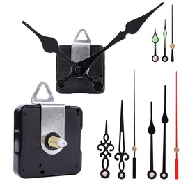 EMOON 2 Pack Non Ticking Clock Mechanism with 4 Pack Clock Hands, Clock Movement Motor Kit for Clock Repair, Replacement and Custom Clock (Total Shaft Length 7/8 in)