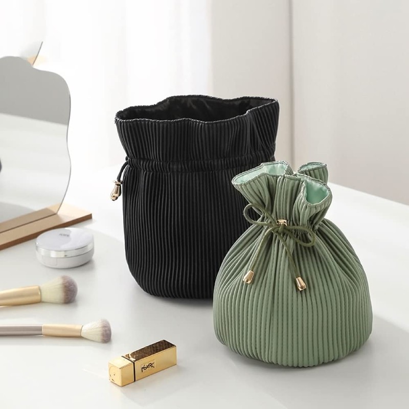 Cosmetic Makeup Beauty Travel Bag Corduroy Design Water Resistant Material