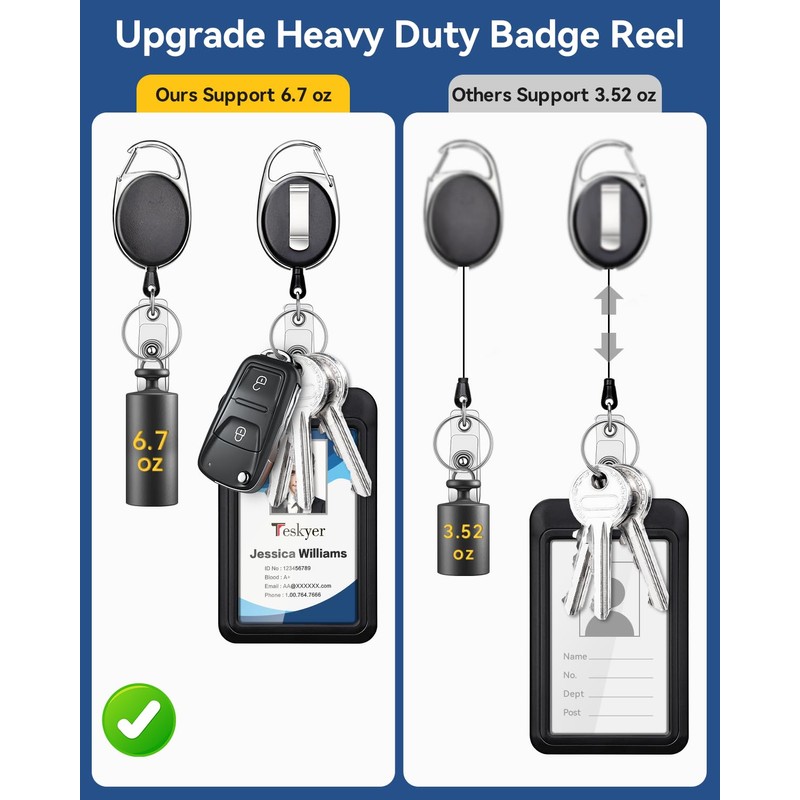 Teskyer Lanyards for ID Badges Set, ID Badge Holder with