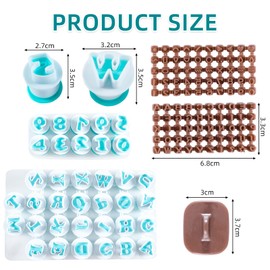 NAESM Clay Digital and Letter Stamps, Polymer Clay Stamps, Spring Press Printing Die Cutting for Cookie Stamps Letters Clay Letter Stamps